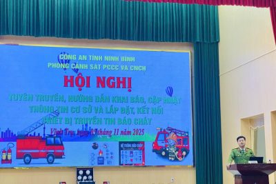 TRƯỜNG MẦM NON NGUYÊN LÝ THAM GIA TẬP HUẤN TUYÊN TRUYỀN, HƯỚNG DẪN KHAI BÁO VÀ KẾT NỐI THIẾT BỊ TRUYỀN TIN BÁO CHÁY