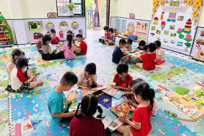 NGÀY HỘI ĐỌC SÁCH CỦA CÁC BÉ” HOẠT ĐỘNG CÓ Ý NGHĨA TẠI TRƯỜNG MẦM NON XÃ NGUYÊN LÝ.