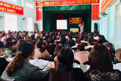 TRƯỜNG MẦM NON XÃ NGUYÊN LÝ THAM DỰ HỘI NGHỊ BDTX CHO CBQL, GV, NGƯỜI NẤU ĂN NĂM HỌC 2020-2021