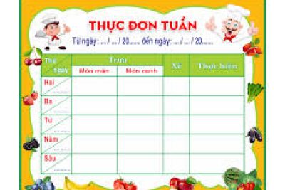 BẢNG THỰC ĐƠN TUẦN 3 THÁNG 3 NĂM 2026 ( Từ ngày 16/3-21/3)