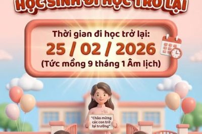 THÔNG BÁO HỌC SINH ĐI HỌC TRỞ LẠI SAU LỊCH TẾT NGUYÊN ĐÁN